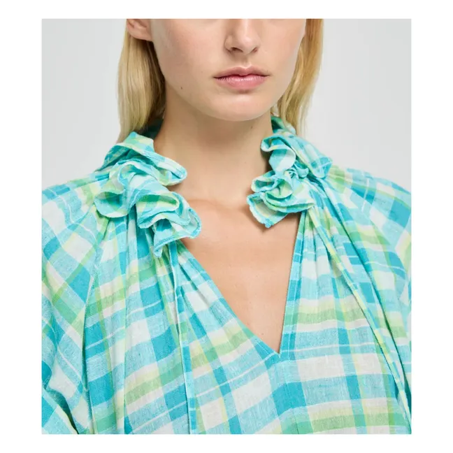 Blouse Escargot Coton | Bleu turquoise