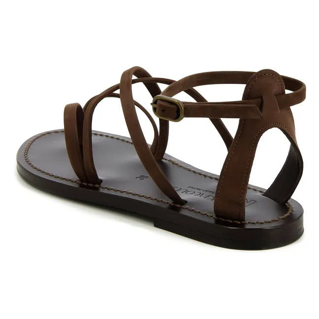 Menandre Nubuk Sandalen | Chestnut