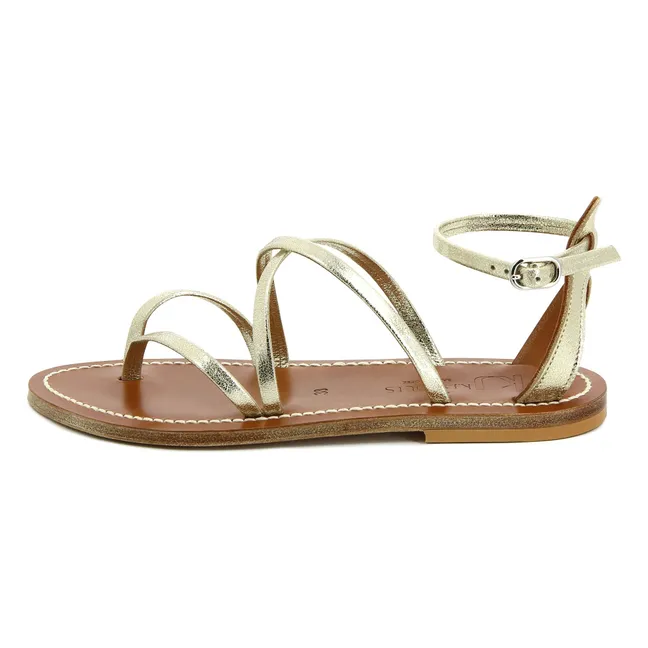 Epicure Metallic Sandalen | Champagne