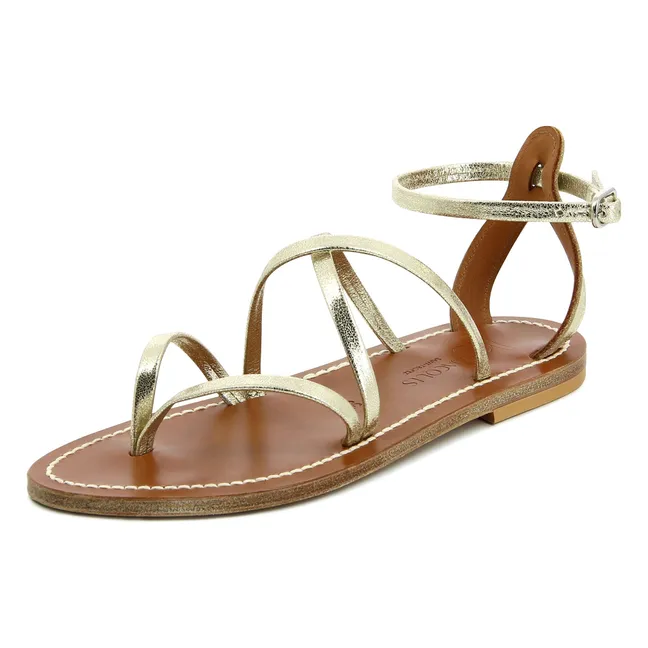 Epicure Metallic Sandalen | Champagne