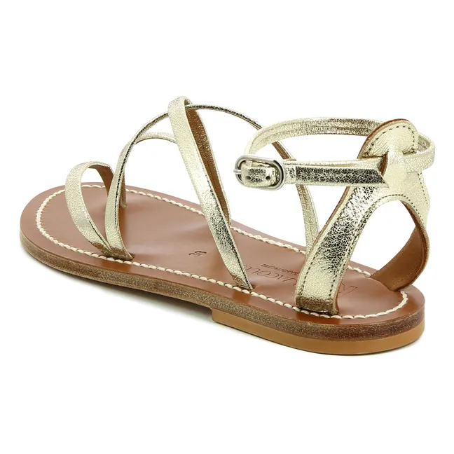 Epicure Metallic Sandalen | Champagne