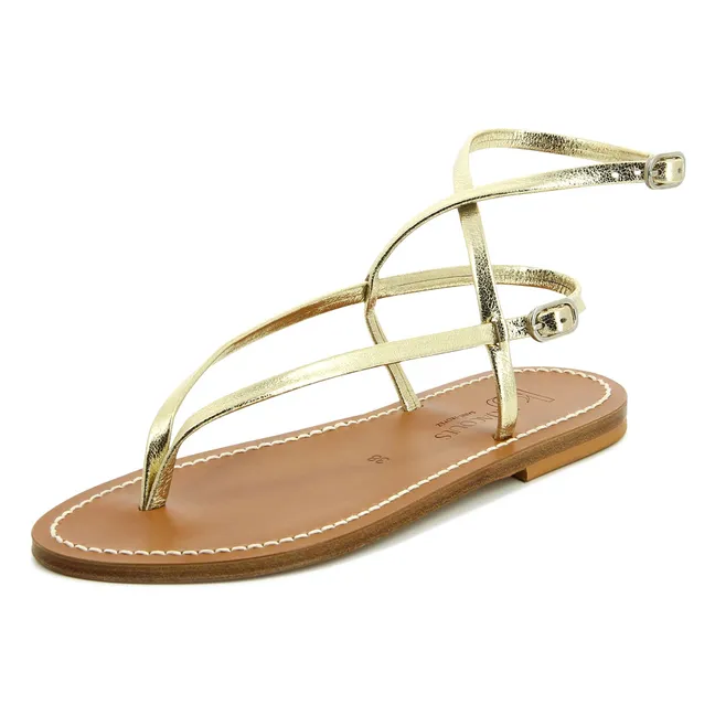 Abako-Metallic-Sandalen | Champagne