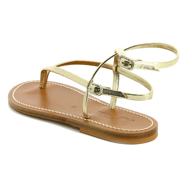 Abako-Metallic-Sandalen | Champagne