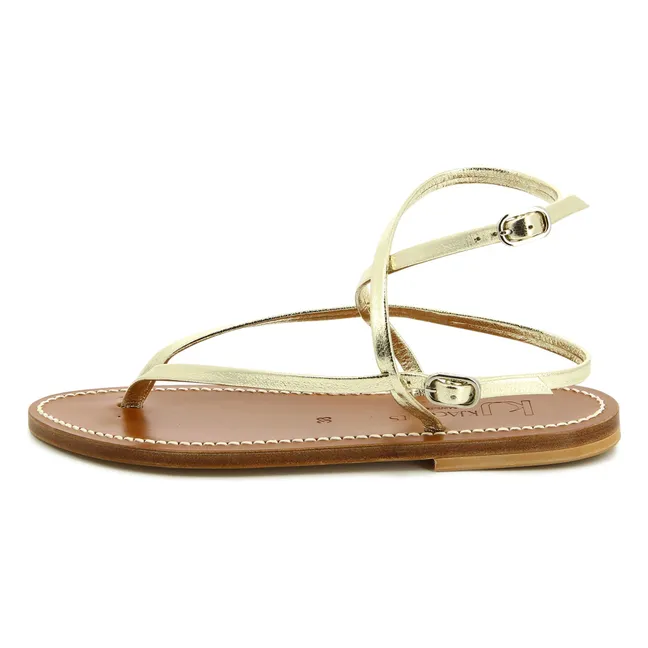 Abako-Metallic-Sandalen | Champagne