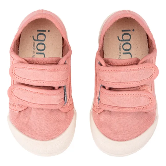 Sneaker mit doppeltem Klettverschluss Lona | Blassrosa