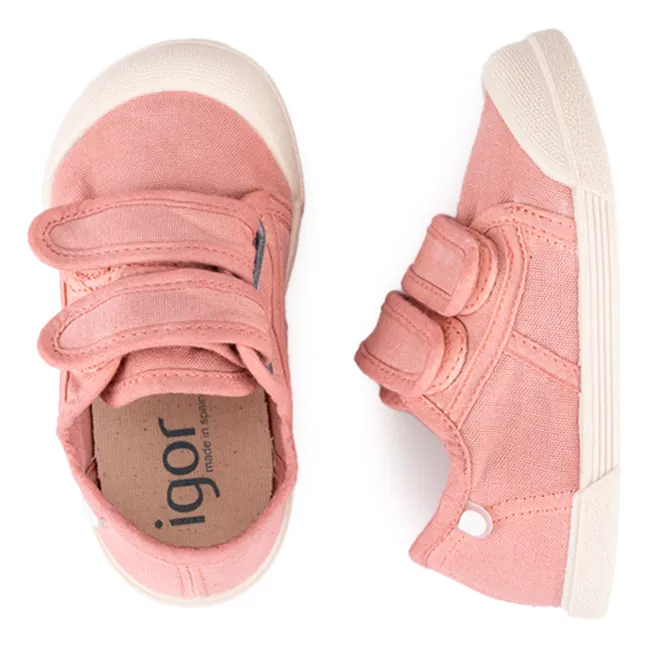 Sneaker mit doppeltem Klettverschluss Lona | Blassrosa