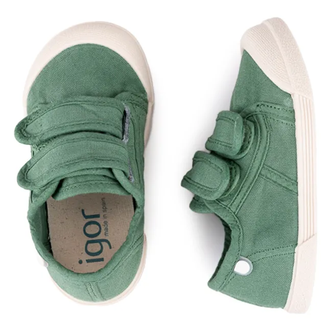 Baskets Double Scratchs Lona | Vert