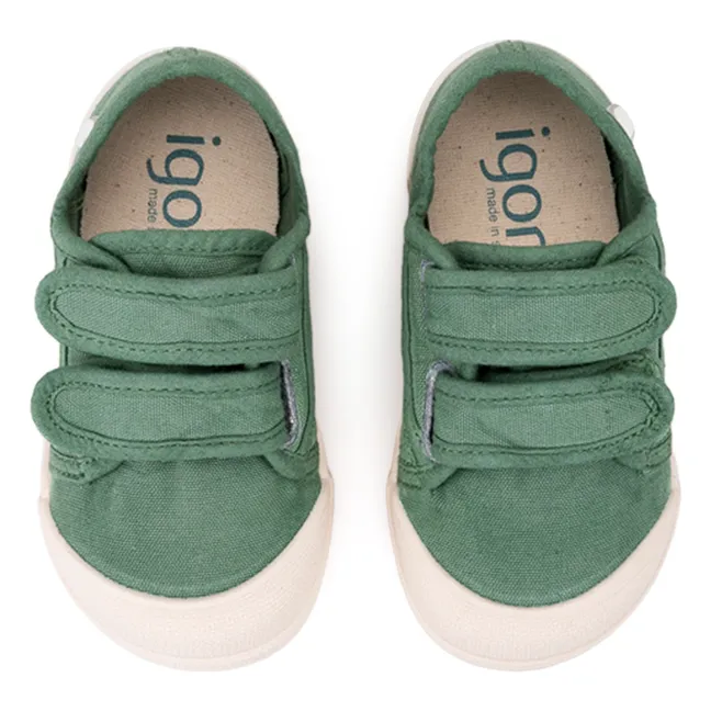 Sneaker mit doppeltem Klettverschluss Lona | Grün