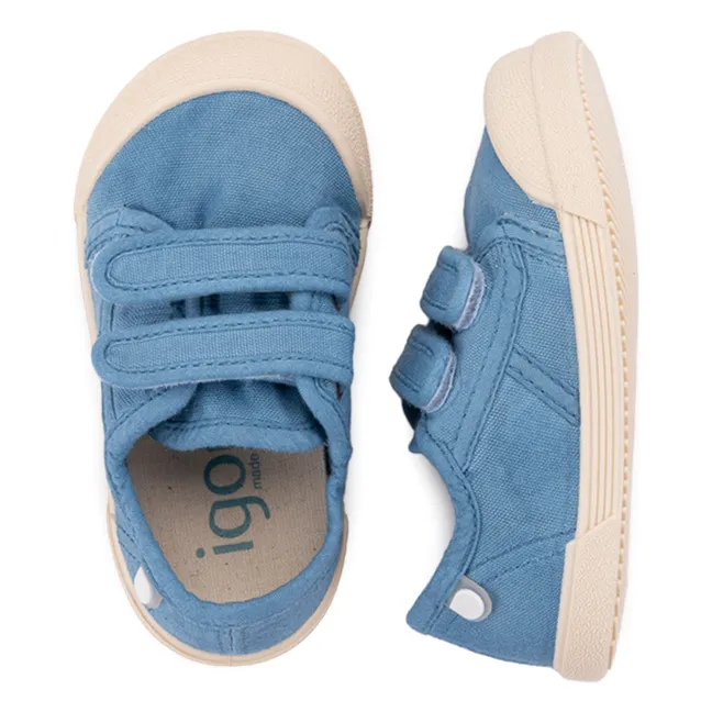 Sneaker mit doppeltem Klettverschluss Lona | Azurblau