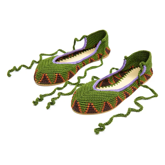 High Olive Green Ballerinas | Grünolive