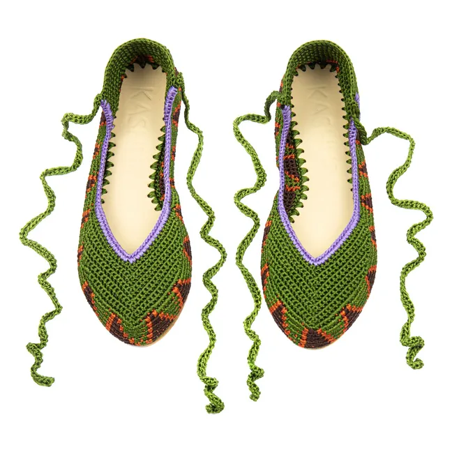 High Olive Green Ballerinas | Grünolive