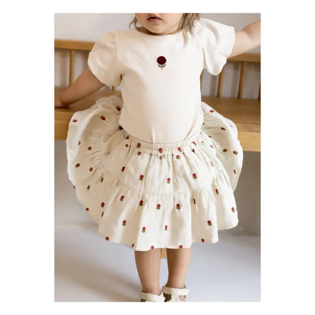 Skirt Lazie Fleurs Tencel | Ecru