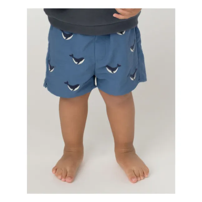 Short de Bain Wangu Baleines Fibres Recyclées | Bleu