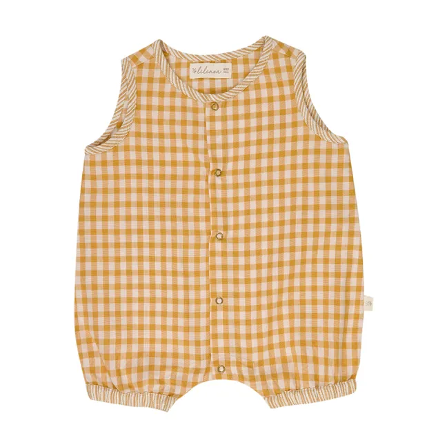 Barboteuse Théo Carreaux | Caramel