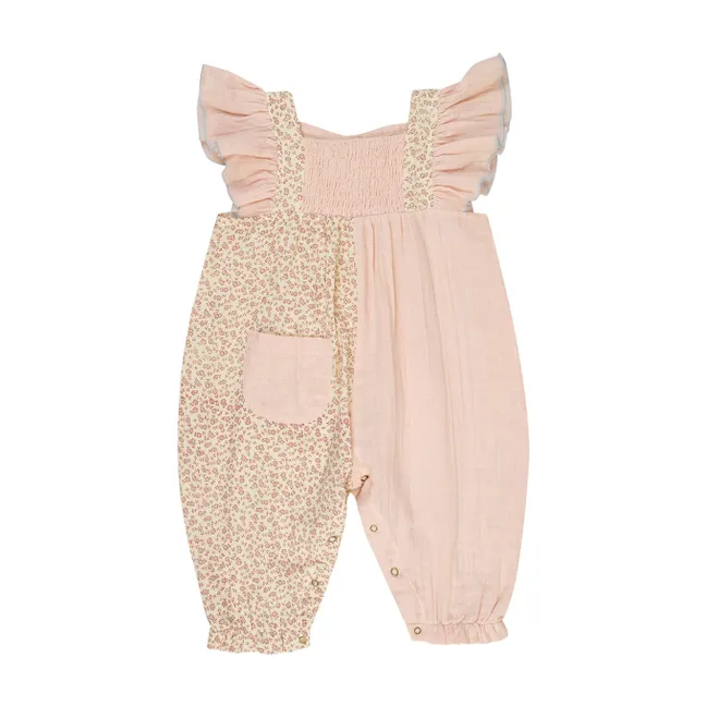 Maryse Cotton Gauze Patchwork Jumpsuit | Pink
