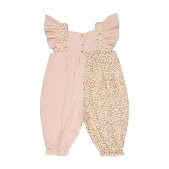Maryse Cotton Gauze Patchwork Jumpsuit | Pink