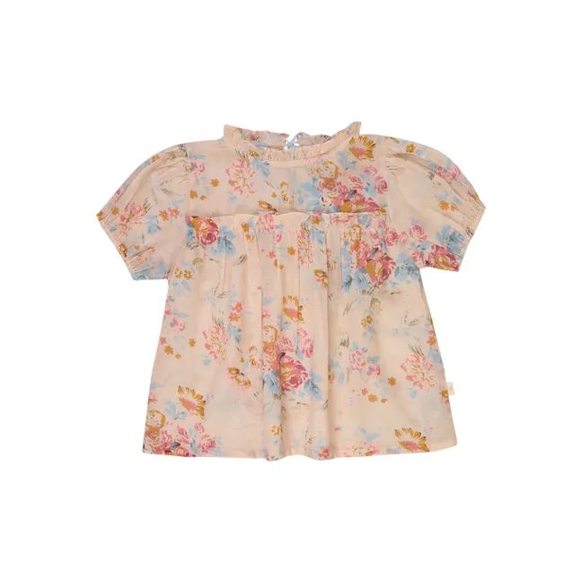 Blusa floral de algodón Elise | Rosa Melocotón