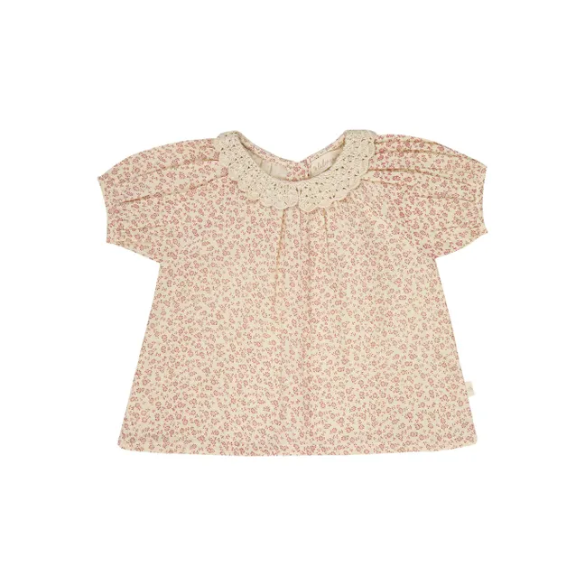 Blusa con cuello de crochet Charlotte Liberty | Crudo