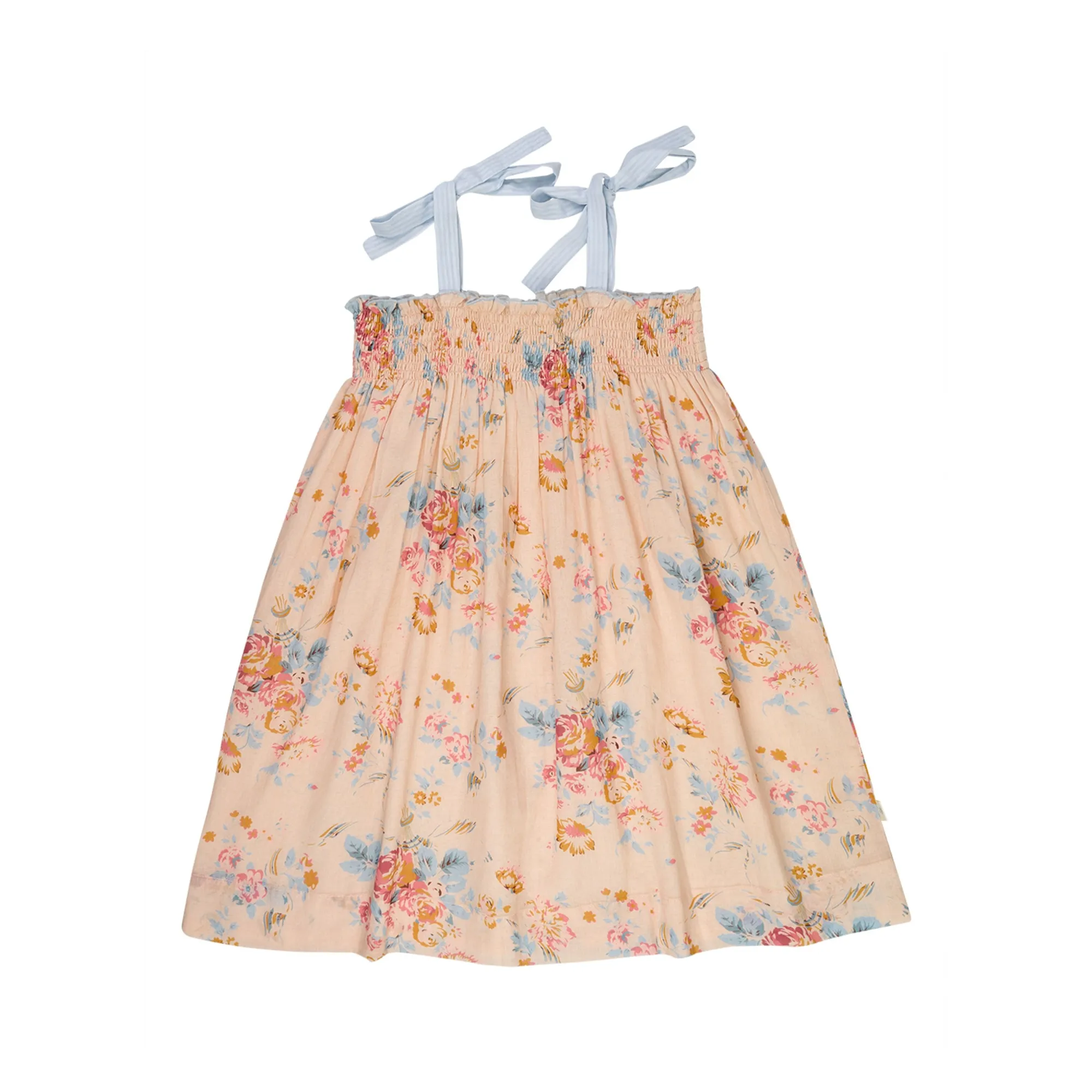 Robe Smockée Babette Fleurie | Rose pêche- Image produit n°0