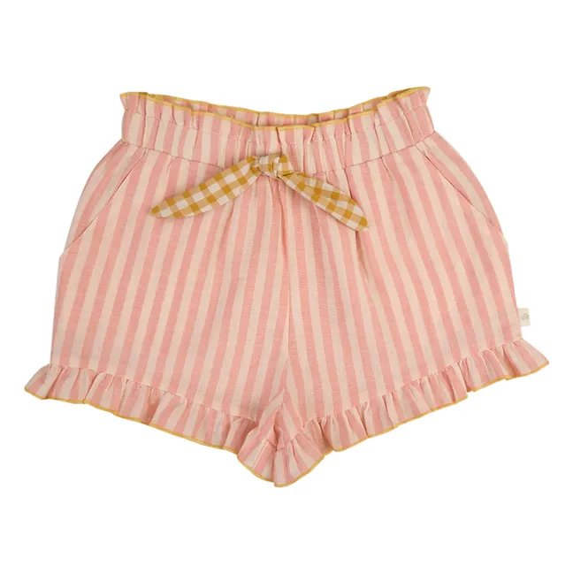 Short Volants Alban Rayé | Blush
