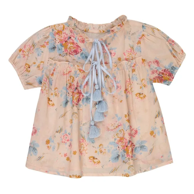 Blouse Elise Fleurie Voile de Coton | Peach