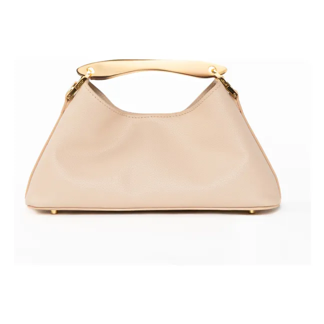 Borsa Mini Boomerang in pelle di caviale | Nude