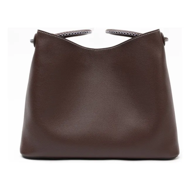 Bolso Vosges Piel granulada | Marrón oscuro