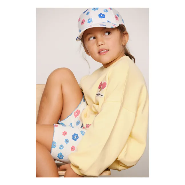 Sudadera de algodón orgánico con parche de animal | Amarillo