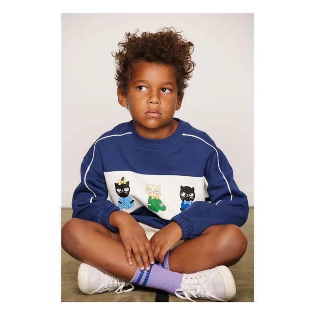 Sweat Animaux Coton Bio | Bleu foncé