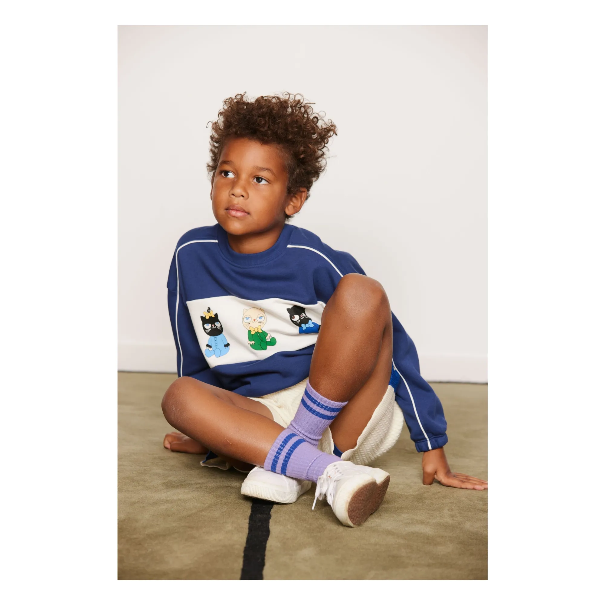 Sweat Animaux Coton Bio | Bleu foncé- Image produit n°4