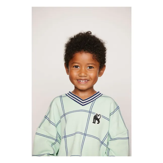 Coron Organic Check Sweat | Green