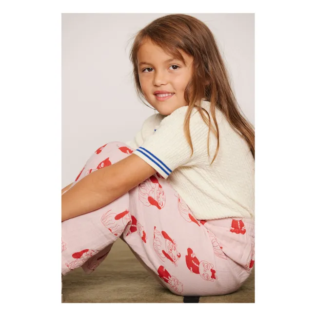 T-shirt in rete di cotone biologico | Ecru