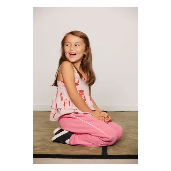 Top Volants Animaux Coton Bio | Rose