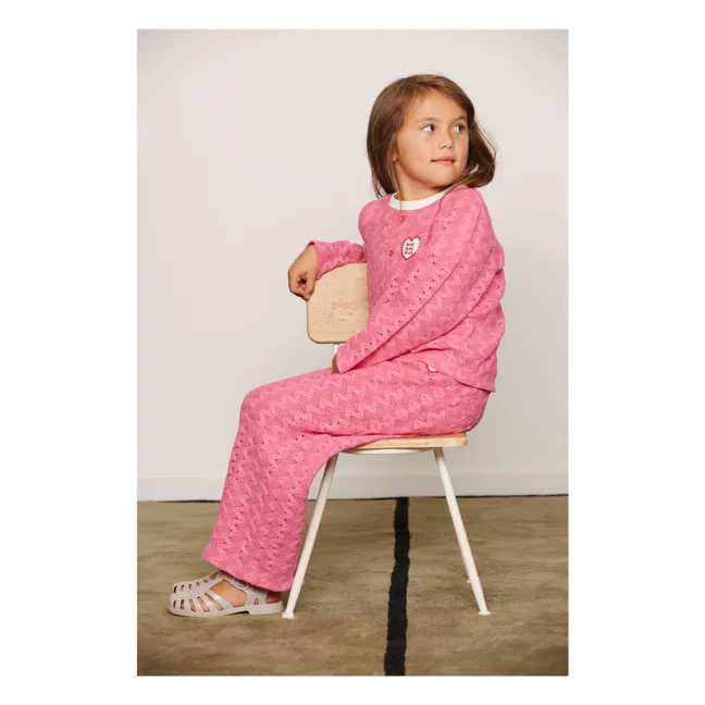 Gilet Dentelle Coton Bio | Rose