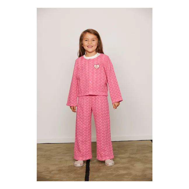 Organic Cotton Lace Pants | Pink