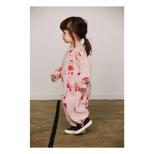 Combinaison Animaux Coton Bio | Rose