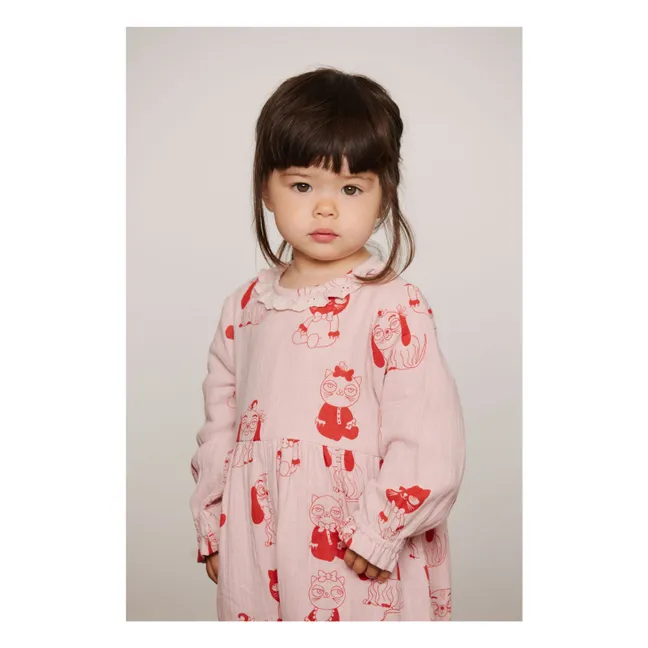 Tuta animalier in cotone biologico | Rosa