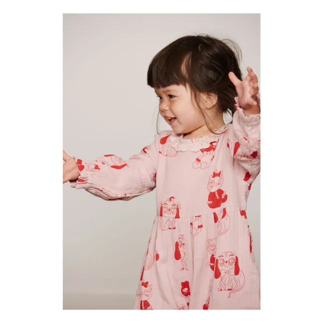 Tuta animalier in cotone biologico | Rosa