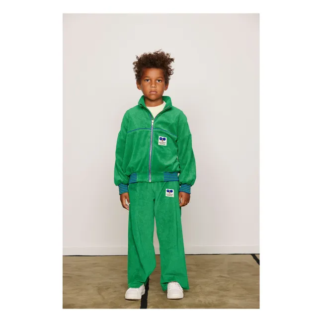 Organic cotton terry zip sweatshirt | Green