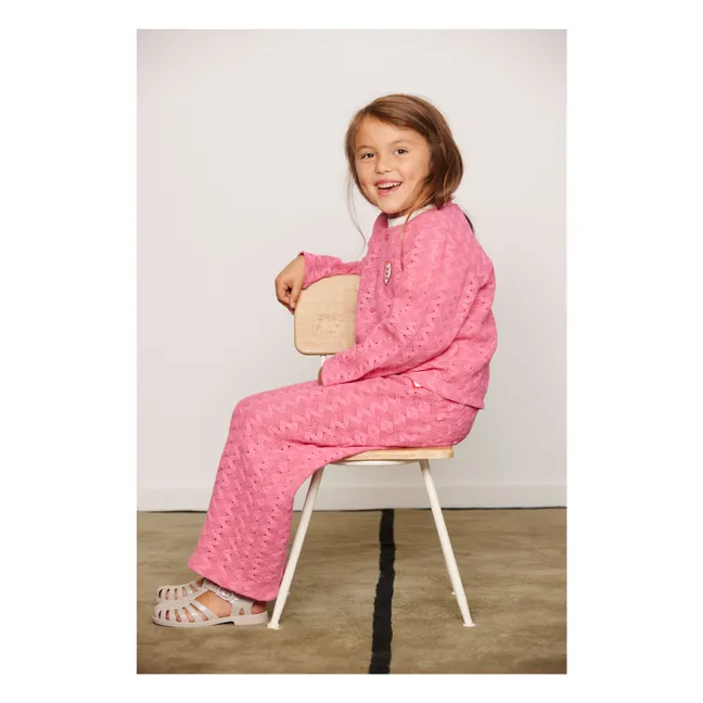 Organic Cotton Lace Pants | Pink