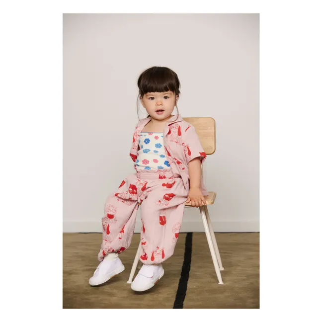 Pantalon Animaux Coton Bio | Rose