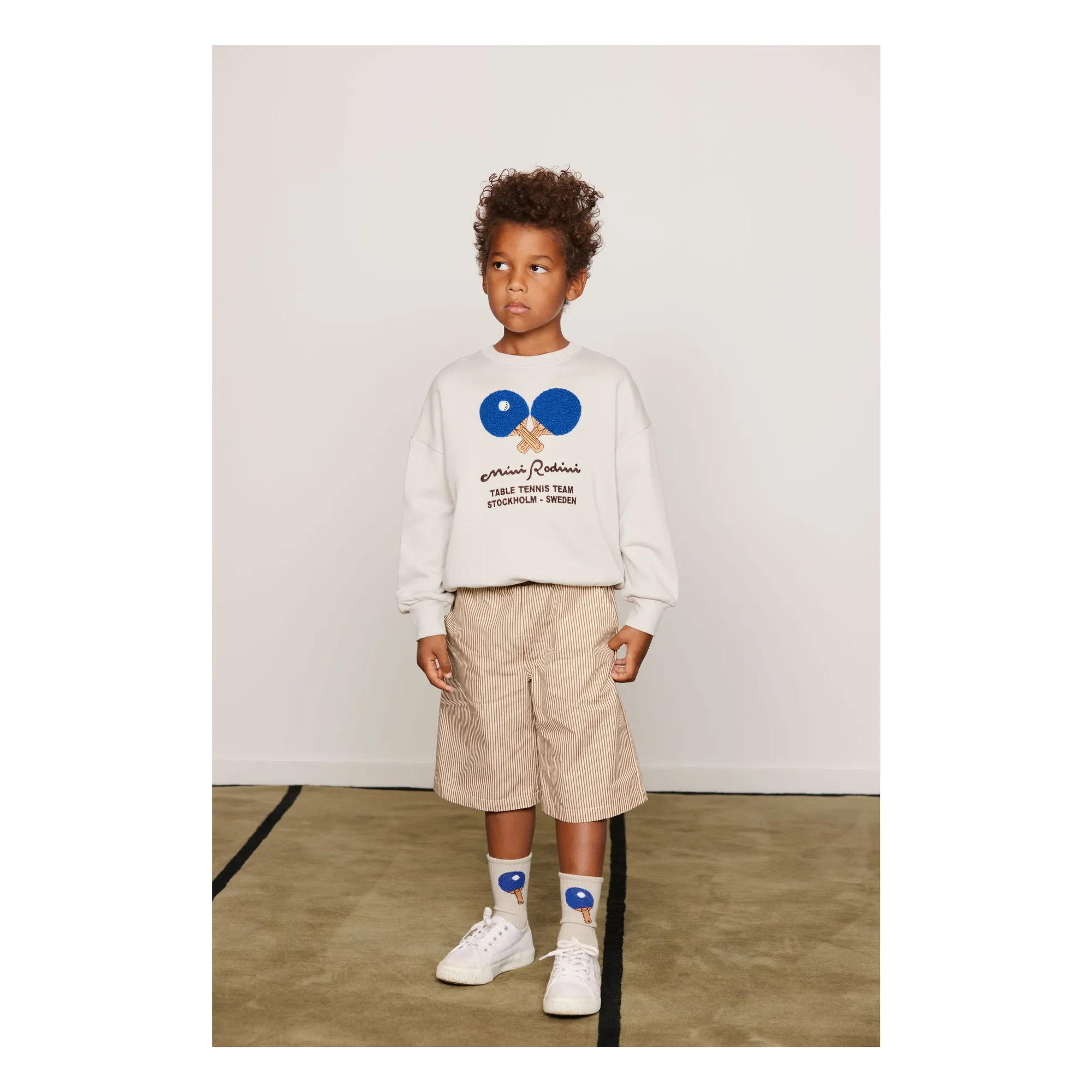 Short Rayé Popeline Coton Bio | Brun- Image produit n°6