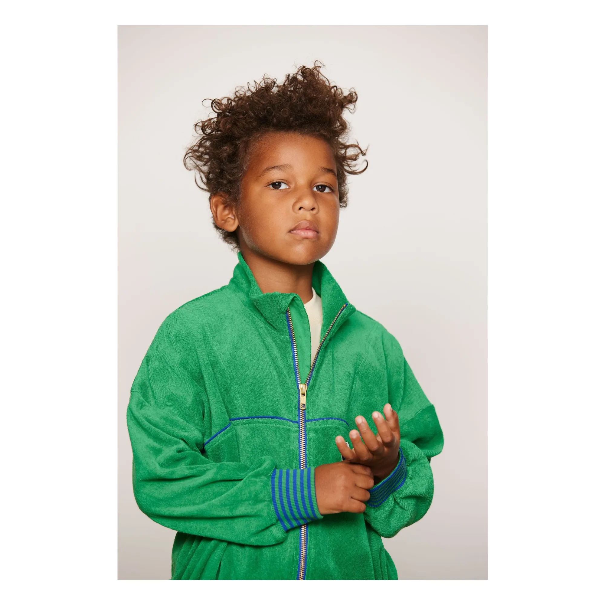 Sweat Zippé Eponge Coton Bio | Vert- Image produit n°4