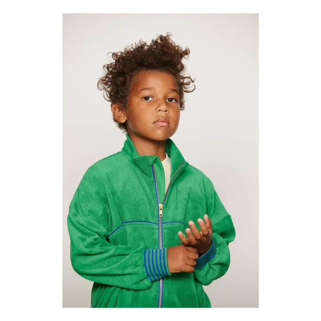 Sweat Zippé Eponge Coton Bio | Vert