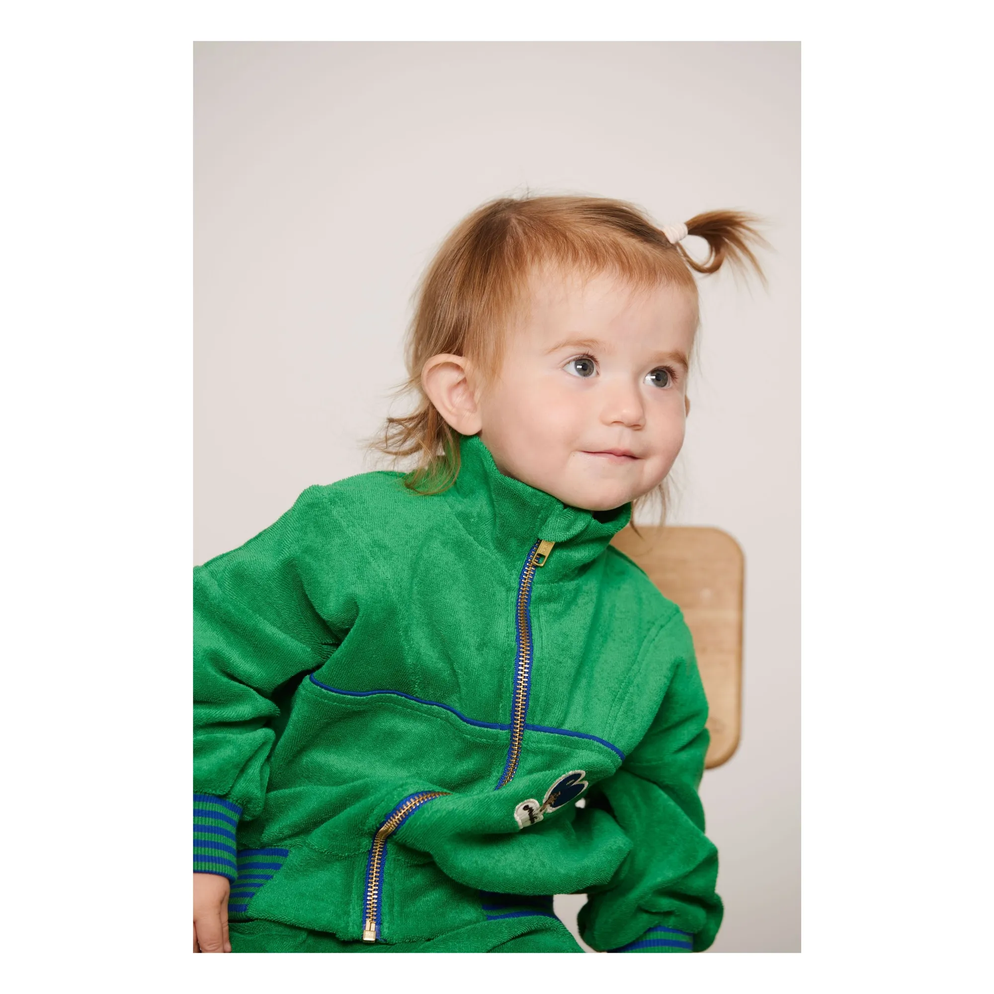 Sweat Zippé Eponge Coton Bio | Vert- Image produit n°6