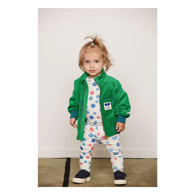 Sudadera con cremallera de rizo de algodón orgánico | Verde