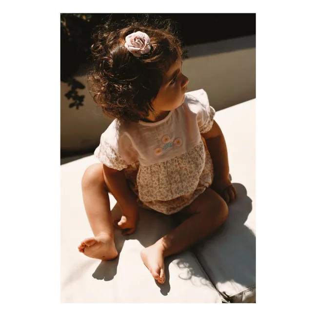 Pelele de gasa de algodón bordado Jules Liberty | Crudo