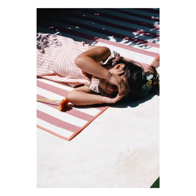 Eve Striped Ruffle Dress | Blush