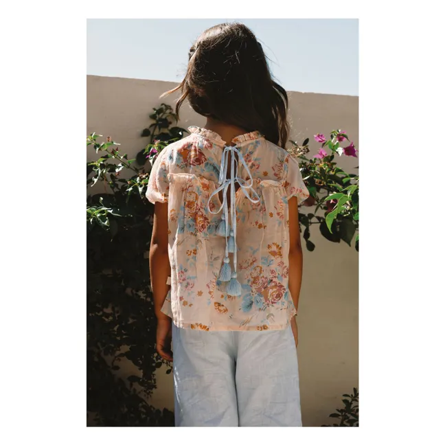Blouse Elise Fleurie Voile de Coton | Peach