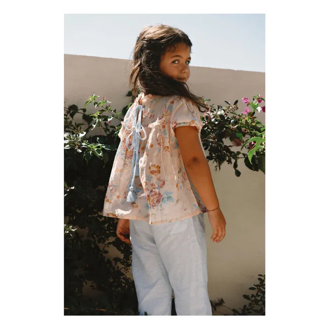 Blouse Elise Fleurie Voile de Coton | Peach